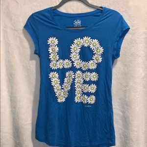 Justice LOVE Blue Daisy T-Shirt